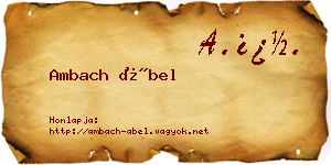 Ambach Ábel névjegykártya