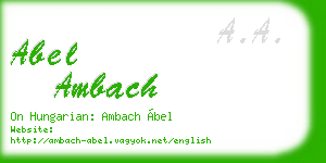 abel ambach business card